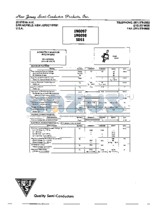 1N6097 datasheet - SCHOTTKY BARRIER RECTIFIERS