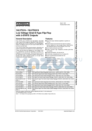 74LVT574MSA datasheet - Low Voltage Octal D-Type Flip-Flop with 3-STATE Outputs