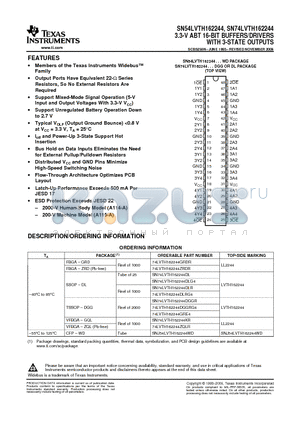 74LVTH162244DLRG4 datasheet - 3.3-V ABT 16-BIT BUFFERS/DRIVERS WITH 3-STATE OUTPUTS