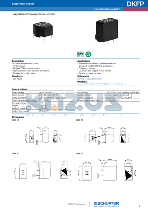 DKFP-D22D-1N15 datasheet - Magnetically Compensated Choke, compact