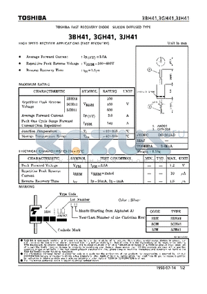 3BH41 datasheet - FAST RECOVERY DIODE (HIGH SPEED RECTIFIER APPLICATIONS)