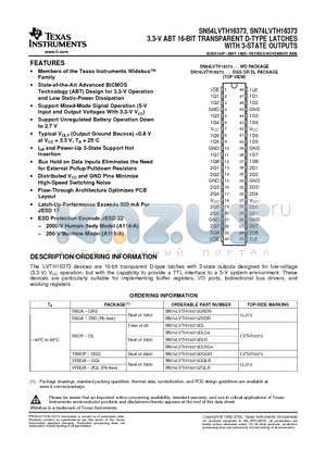 74LVTH16373DGGRG4 datasheet - 3.3-V ABT 16-BIT TRANSPARENT D-TYPE LATCHES WITH 3-STATE OUTPUTS