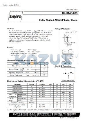 DL-3148-033 datasheet - Index Guided AlGalnP Laser Diode