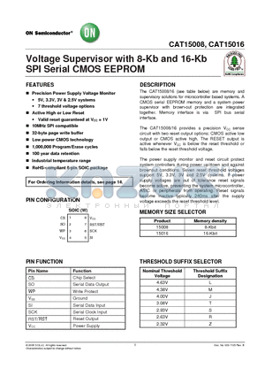 CAT150161JWI-GT3 datasheet - Voltage Supervisor with 8-Kb and 16-Kb SPI Serial CMOS EEPROM
