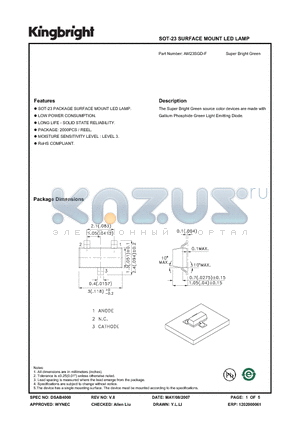 AM23SGD-F datasheet - SURFACE MOUNT LED LAMP