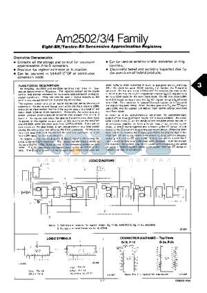 AM2504XC datasheet - EIGHT BIT / TWELVE - BIT SUCCESSIVE APPROXIMATION REGISTERS