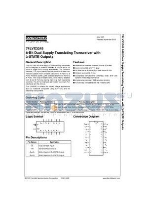 74LVX3245WM datasheet - 8-Bit Dual Supply Translating Transceiver with 3-STATE Outputs