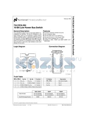 74LVX3L384WM datasheet - 10-Bit Low Power Bus Switch