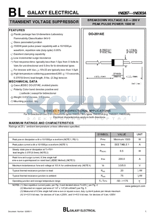 1N6269 datasheet - TRANSIENT VOLTAGE SUPPRESSOR