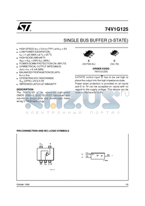 74V1G125 datasheet - SINGLE BUS BUFFER 3-STATE