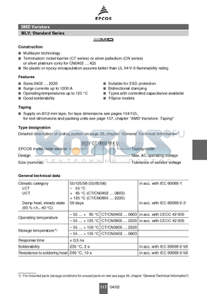 B72500V0200K060 datasheet - Multilayer technology