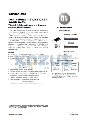 74VCX16244DT datasheet - Low-Voltage 1.8V/2.5V/3.3V 16-Bit Buffer