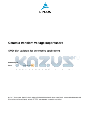 B72650M1140K072 datasheet - Ceramic transient voltage suppressors