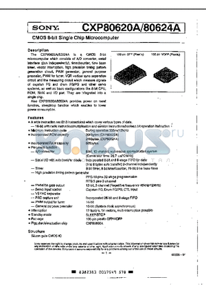 CXP80624A datasheet - CMOS 8-bit Single Chip Microcomputer