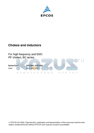 B78108S1472K000 datasheet - Chokes and inductors