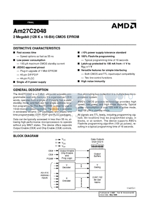 AM27C2048-120PI5 datasheet - 2 Megabit (128 K x 16-Bit) CMOS EPROM
