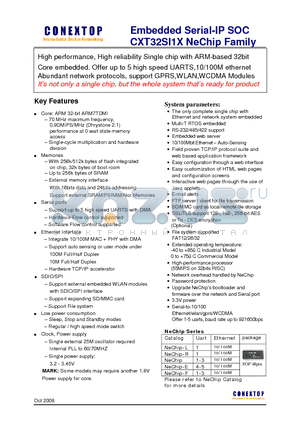 CXT32SI16 datasheet - Embedded Serial-IP SOC