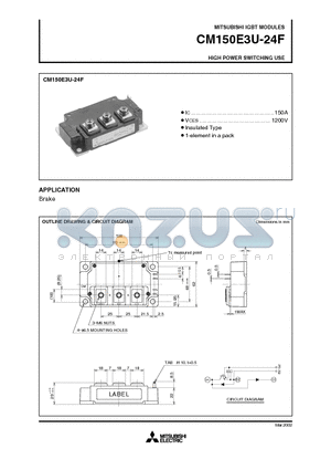 CM150E3U-24F datasheet - HIGH POWER SWITCHING USE