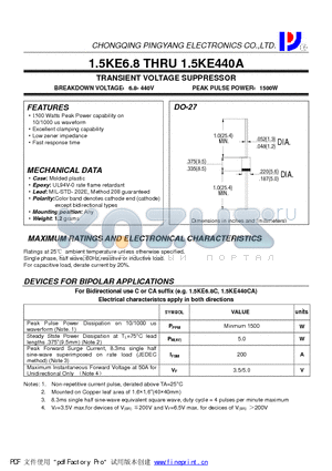 1N6291A datasheet - TRANSIENT VOLTAGE SUPPRESSOR