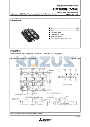 CM1800HC-34H_05 datasheet - HIGH POWER SWITCHING USE INSULATED TYPE