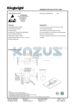 AM27PBC-A09 datasheet - SUBMINIATURE SOLID STATE LAMP