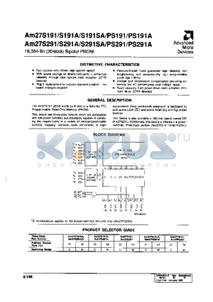 AM27PS19165BKA datasheet - 16,384-BIT (2048 x 8) BIPOLAR PROM