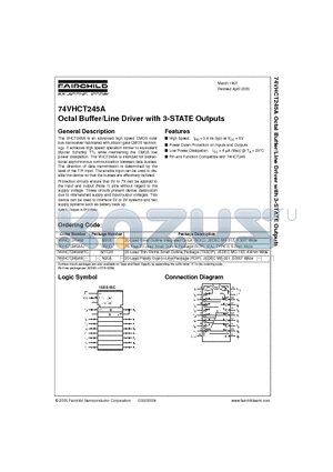 74VHCT245A datasheet - Octal Buffer/Line Driver with 3-STATE Outputs