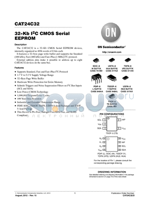 CAT24C32HU3I.GT3 datasheet - 32-Kb I2C CMOS Serial EEPROM