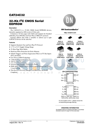CAT24C32_12 datasheet - 32-Kb I2C CMOS Serial EEPROM