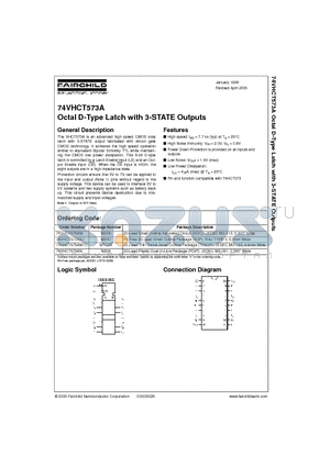74VHCT573 datasheet - Octal D-Type Latch with 3-STATE Outputs