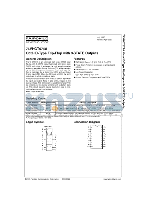 74VHCT574AM datasheet - Octal D-Type Flip-Flop with 3-STATE Outputs