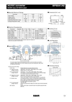 BP5041A5 datasheet - AC220V input, 5V/100mA output