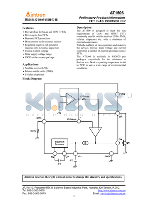 AT1506R-GRE datasheet - FET BIAS CONTROLLER