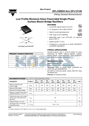 DFL15005S_08 datasheet - Low Profile Miniature Glass Passivated Single-Phase Surface Mount Bridge Rectifiers