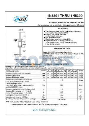 1N5399 datasheet - GENERAL PURPOSE SILICON RECTIFIER