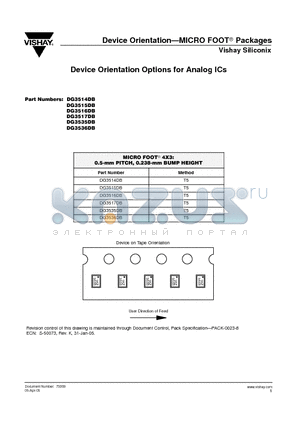 DG3536DB datasheet - Device Orientation Options for Analog ICs