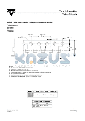 DG3539DB-T5 datasheet - MICRO FOOT 3x3 0.5-mm PITCH, 0.238-mm BUMP HEIGHT