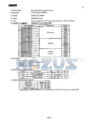 BR24C08-DS6TP datasheet - Supply voltage 4.5V~5.5V/Operating temperature -40C~85C type