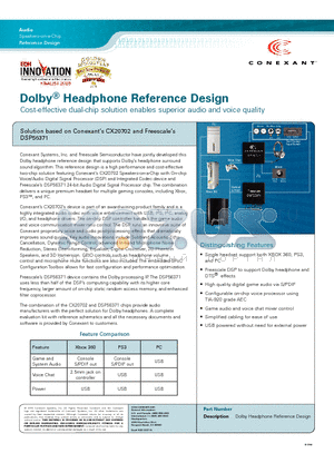 CX20702 datasheet - Simplified cabling for ease of use