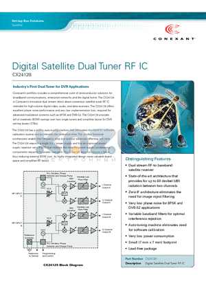 CX24128 datasheet - Digital Satellite Dual Tuner RF IC