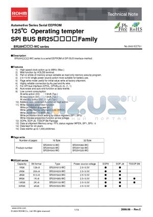 BR25H010-WC datasheet - 125C Operating tempter