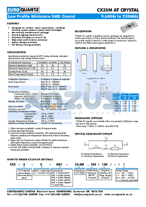 CX3SMAT datasheet - Hermetically sealed ceramic package