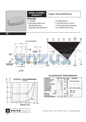 DHD05071 datasheet - Coupler/Threshold Detector