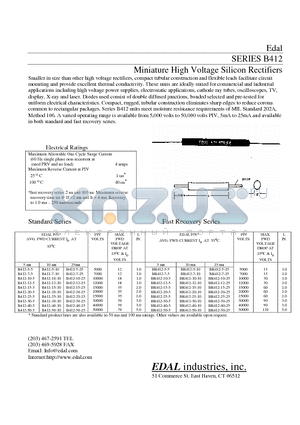 BR412-25-5 datasheet - Miniature High Voltage Silicon Rectifiers