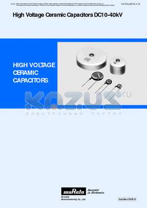 DHRB34A102M2BB datasheet - High Voltage Ceramic Capacitors DC10-40kV