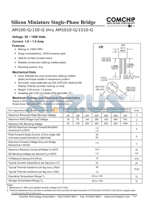 AM104-G datasheet - Silicon Miniature Single-Phase Bridge