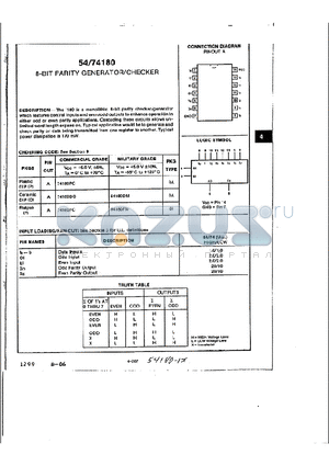 54180DC datasheet - 8-BIT PARITY GENERATOR/CHECKER