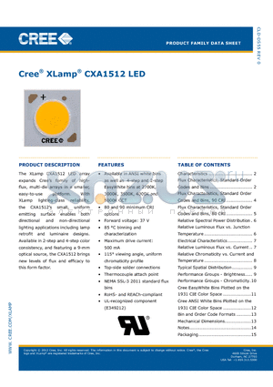 CXA1512-0000-000N0UJ20E7 datasheet - Cree^ XLamp^ CXA1512 LED