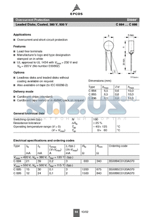 B59885C0120A070 datasheet - Overcurrent Protection