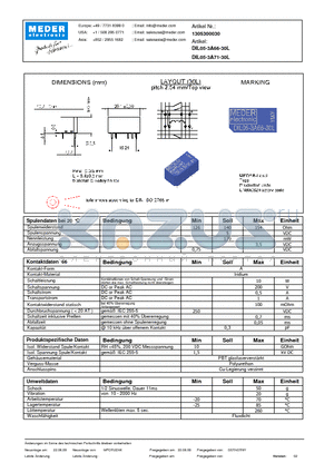 DIL05-3A66-30L_DE datasheet - (deutsch) DIL Reed Relay